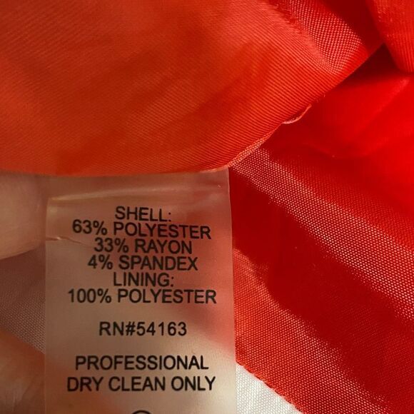 Calvin Klein Red Colorblock Fit & Flare Dress Size 8 Belted Sleeveless Midi - Picture 14 of 15